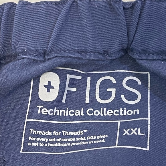 FIGS Men Scrub Pants Drawstring With SIDE & Back Pockets Size XXL Navy Blue - Picture 8 of 11